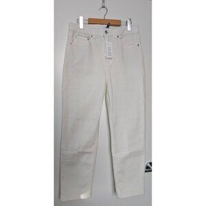 BNWT SPANX Sculpting Slim Straight Jeans with FitSense® in “Linen” off-white
